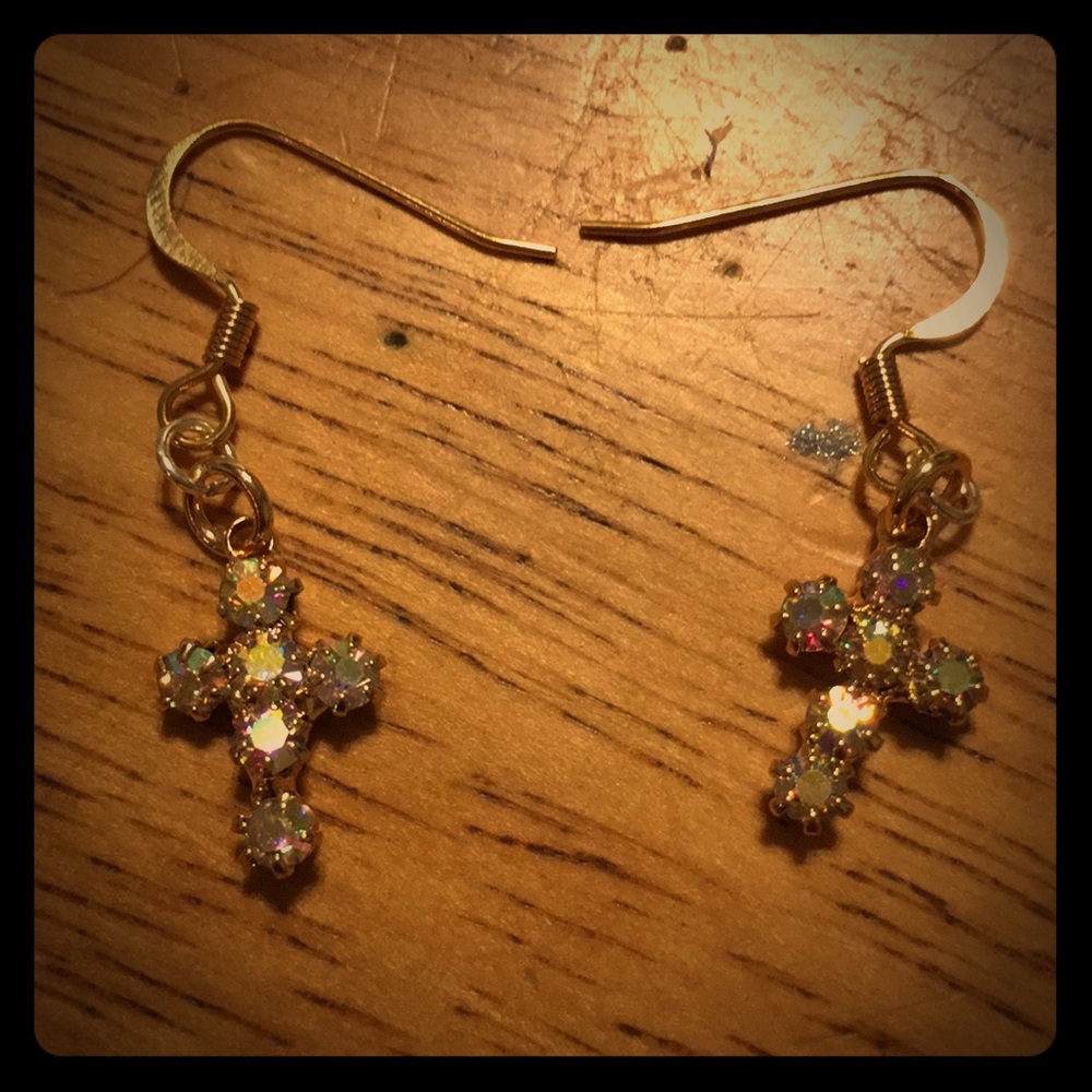 Gold cross Earrings